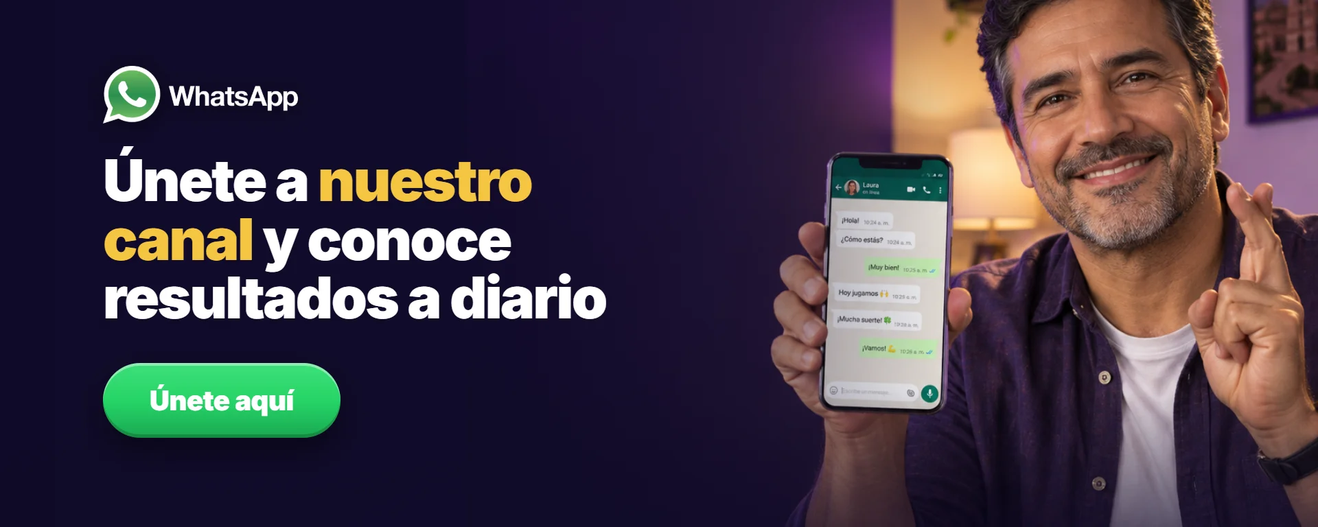 Unete al canal de whatsapp de resultados